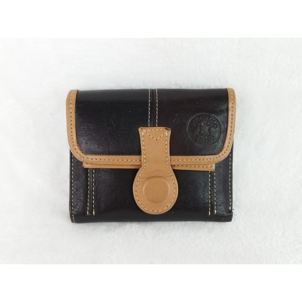 Vintage Leather Trifold Wallet Card‎ Case Hand Made in Spain Brown Tri-fold